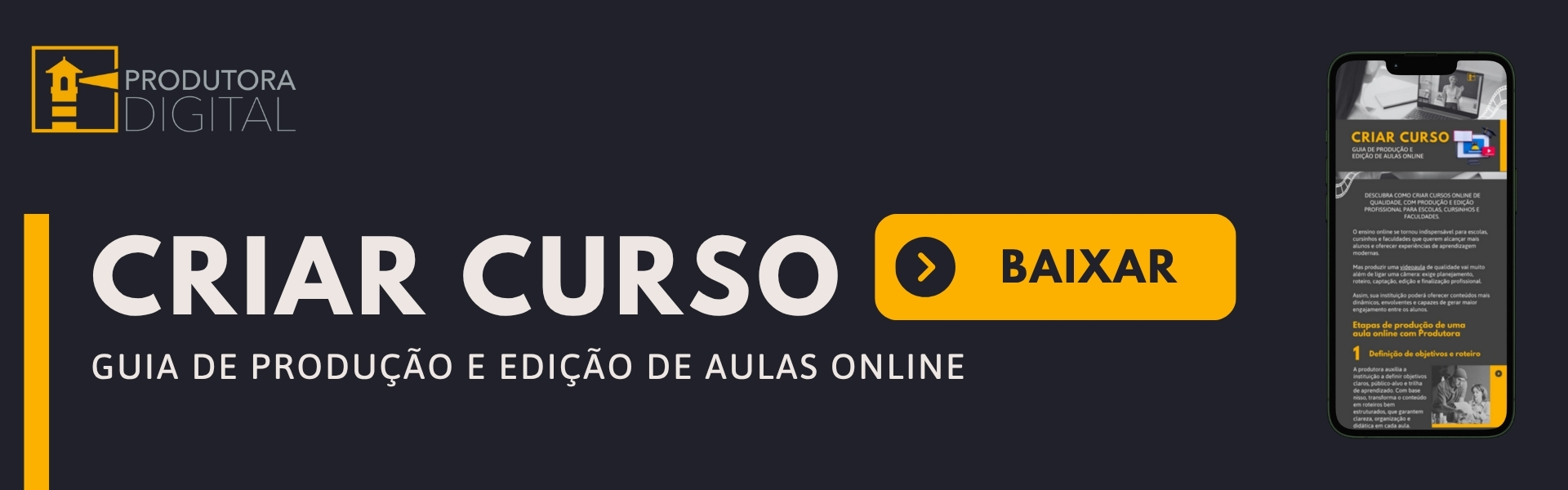 banner cta criar curso
